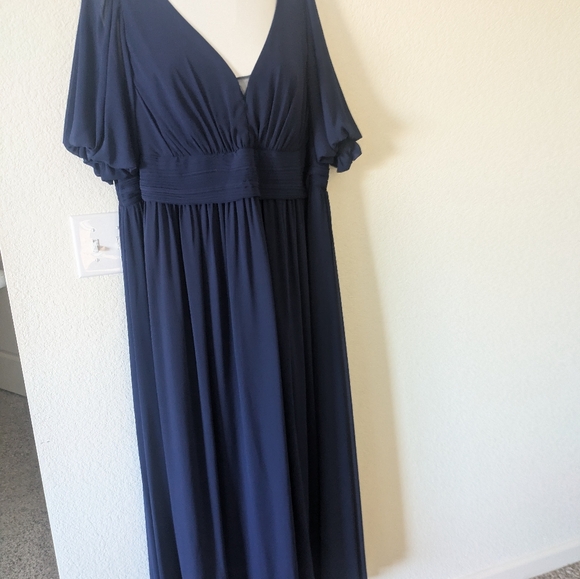 Ever Pretty Navy/Royal Blue V-Neck Formal Evening Gown Bridesmaid Dress with Sle - Picture 6 of 12